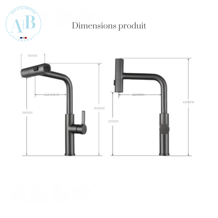 AQUATWIST Premium - Mitigeur de cuisine 3 modes avec douchette