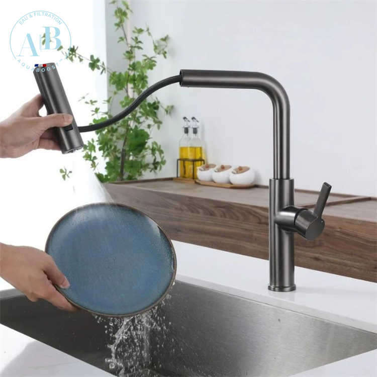 AQUATWIST Premium - Mitigeur de cuisine 3 modes avec douchette