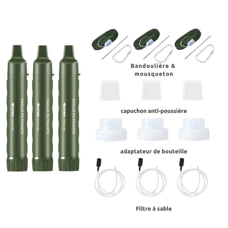 Purificateur d'eau personnel (survie, urgence, voyage)