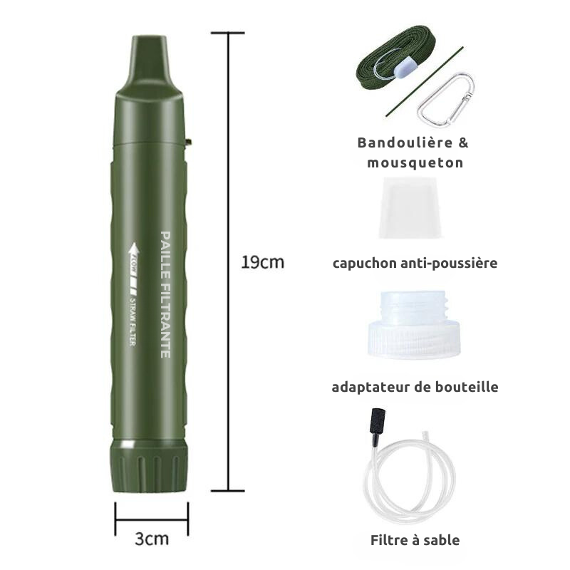 Purificateur d'eau personnel (survie, urgence, voyage)
