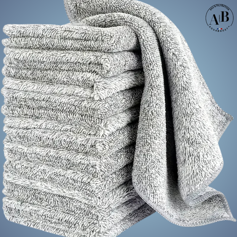 Chiffons de nettoyage épais en microfibre, non pelucheux, serviettes de nettoyage réutilisables.