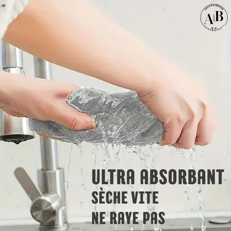 Chiffons de nettoyage épais en microfibre, non pelucheux, serviettes de nettoyage réutilisables.